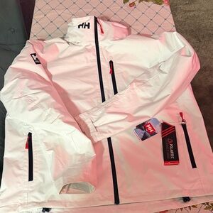 Helly Hansen Arctic White Jacket with Red and Black Details